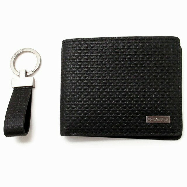 Calvin Klein カルバンクライン アウトレット サイフ 小物 メンズ レザー 折りたたみ財布 小銭入れなし 二つ折り財布 BOX付 31CK330003 001 n250609