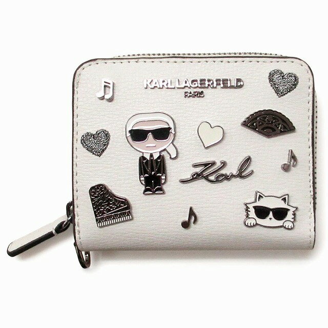 乐天商城 - KARL LAGERFELD カールラガーフェルド サイフ ピン付き スモール ジップ ウォレット 二つ折り財布 L5GNO6EI W2V n251112