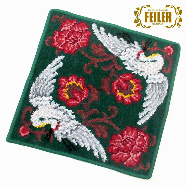 EILER フェイラー ハンカチ ハンドタオル タオルハンカチ LEGACY WINE 30×30cm レガシー 花と鶴 n250822