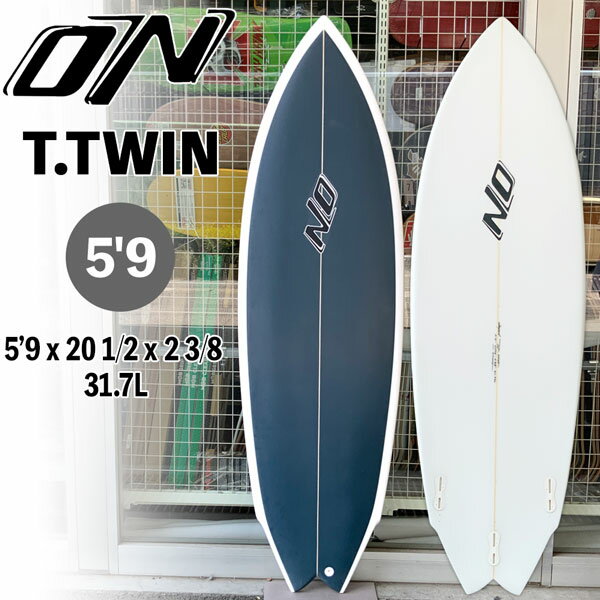 ご自宅配送できます(指定エリアのみ)オオノシェイプ ONO SURFBOARDS T.TWIN PU 5’9 x 20 1/2 x 2 3/8 31.7L NAVY FCS2 3FIN BOX仕様