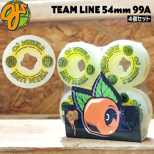 スケボー ウィール OJ WHEELS TEAM LINE 54mm 99A WHT/YEL/GRN OJウィール スケボー ウィール OJ WHEELS TEAM LINE 54mm 99A WHT/YEL/GRN OJウィール