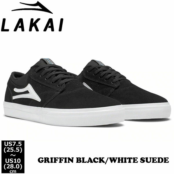 スニーカー ラカイ LAKAI GRIFFIN BLACK/WHITE SUEDE スケシュー