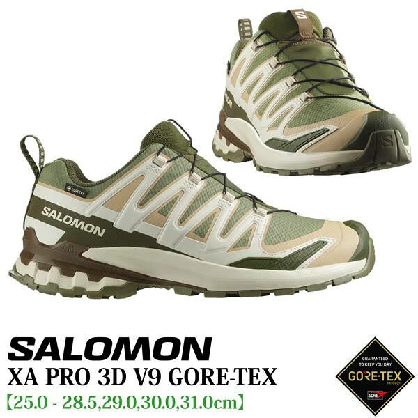 サロモン エックスエープロ3DV9ゴアテックス SALOMON XA PRO 3D V9 GTX DEEP LICHEN GREEN/SAFARI/DARK EARTH トレラン ランニング トレッキング