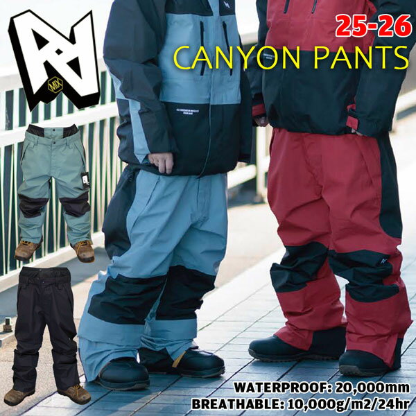 25-26 ダブルエー キャニオンパンツ AA HARDWEAR CANYON PANTS スノーボード ウエ...