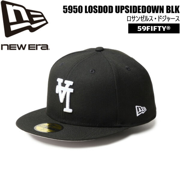 ニューエラ キャップ NEW ERA 5950 ロサンゼルス ドジャース UPSIDEDOWN ブラック 帽子 ポリエステル
