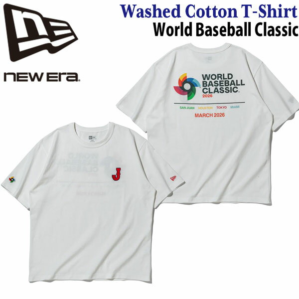 ニューエラ Tee NEW ERA 半袖 ウォッシュド コットン Tシャツ WBC LOGO オフホワイト メール便配送