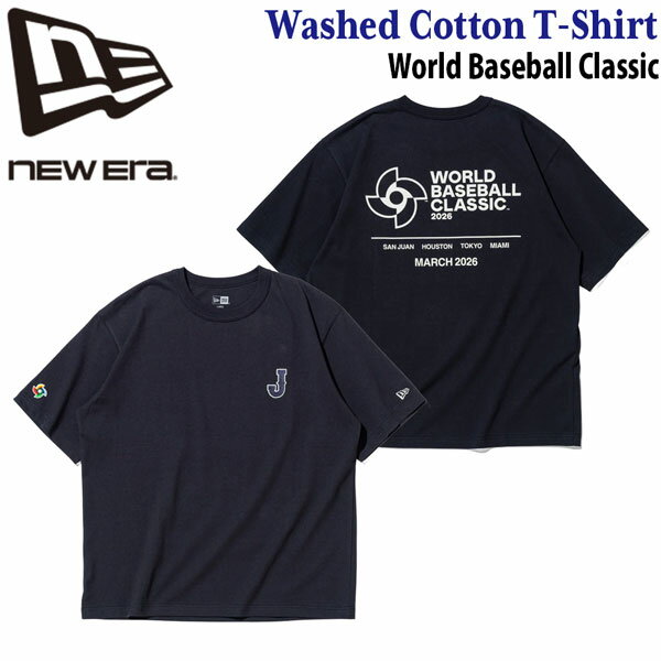 ニューエラ Tee NEW ERA 半袖 ウォッシュド コットン Tシャツ WBC LOGO ネイビー メール便配送