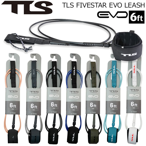 冲浪安全绳扣还 - ツールス リーシュコード 2026 TOOLS TLS FIVESTAR EVO LEASH 6ft 7mmコード ファイブスター エヴォ ショート用 サーフィン