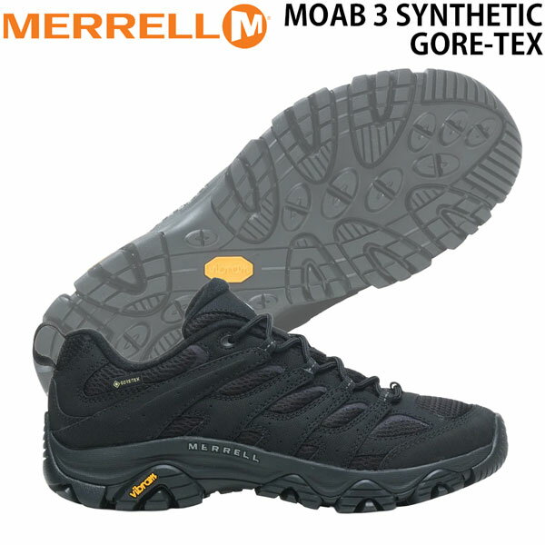 Merrell - メレル モアブ3シンセティックゴアテックス MERRELL MOAB 3 SYNTHETIC GORE-TEX ウォーキング トレッキング 靴 ブラック 7 7.5 8 8.5 9 9.5 10