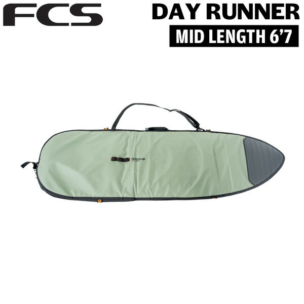 FCS Day Runner Mid-Length Cover 新しいGO-Light デイランナーミッドレングス ボードカバーは、アップグレードされた7mmパ ッド入りボディを備え、さらに5mmのノーズ衝 撃保護プレートも装着されています。 超軽量で耐久性が実証されており、防水600D リップストップ素材を使用しているため、日 常使用に最適で、週末のストライクミッショ ンにも最適です。 新しく改良されたデイランナーには、5mmのノ ーズインパクトプロテクションと7mmパッド入 りパネルが装備され、さらに頑丈になりまし た。 超軽量で耐久性が証明された防水600Dリップ ストップ素材を使用しており、日常使いに最 適で、週末のストライクミッションにも最適 です。 ショルダーストラップは素早く収納できるた め、チェックインする時やルーフに固定する 時、または数秒で荷物に取り付けることが可 能です。 25-26 FCS GO-Liteカバーシリーズに新たに加 わったのは、アルパインカラー、更新された テンプレート、より頑丈な素材、そして新設 計のノーズおよびテールのインパクトゾーン で、シリーズ全体に採用されています。 ModuLink System GO-Lightボードカバーを積み重ねて、トラベ ル用ウィーリーカバーに接続可能。 2枚のカバーを1つとして預けることで、追加 手荷物料金を節約する完璧な裏技です。 また、ルーフラックに積んだボードを固定し て積み重ねるのに最適で、長距離移動時の安 全性を高めます。 主な機能--- 〇 600D 防水・耐摩耗シェル 摩耗防止のPRCコートリップストップは、水の 侵入を防ぎ、長持ちします 〇 ロール＆ストウシステム コンパクトな収納ソリューションで、デイラ ンナーを簡単かつ迅速に巻いて収納できます 〇 クイックスタッシュショルダーストラップ ショルダーストラップを簡単に外して、邪魔 にならないように収納できます 〇 ModuLink システムコネクトループ すべてのFCS GO-Light トラベルカバーと互換 性があります。 ドッキングしてそのまま持ち運び可能！ 〇 ノーズ衝撃保護プレート 5mm 高密度EVAノーズ衝撃保護プレート 〇 耐久性のあるマリングレードジッパー 高品質で腐食しにくく、信頼できる長持ちす るジッパー 〇 7MMフォーム構造 PEフォームの内部壁で究極の保護と断熱性を 提供 〇 互換性 すべてのトラベルカバー / Modulinkスタック システム ※メーカーの画像を使用しておりますが 色の見え方が実物と若干異なる場合が 御座います。予めご了承下さい。 【正規取り扱い店】 ●BRAND：FCS(エフシーエス) ●品番：BDR-067-ML-ALP ●品名： DAY RUNNER MID LENGTH 6’7 ミッドレングス用ハードケース ●カラー : ALPINE ●サイズ : 長さ／2150mm 横幅／670mm 厚さ／20mm 重量／3.05kg Fin Throttle／○ エフシーエス ボードケース FCS DAY RUNNER MID LENGTH 6’7 ALPINE サーフィン ミッドレングス ハードケース デイランナー サーフボードケース ミッドレングス用 ケース