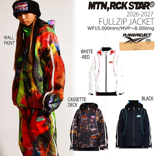 MOVE selectの予約 26-27 MOUNTAIN ROCKSTAR FULLZIP JACKET マウンテンロックスター フルジップジャケット スノーボードウェア メンズ レディース 防水 ストレッチ ルーズフィット ジップアップ カービング グラトリ 26-27-JK-MRS S M L XL XXL｜アングル2