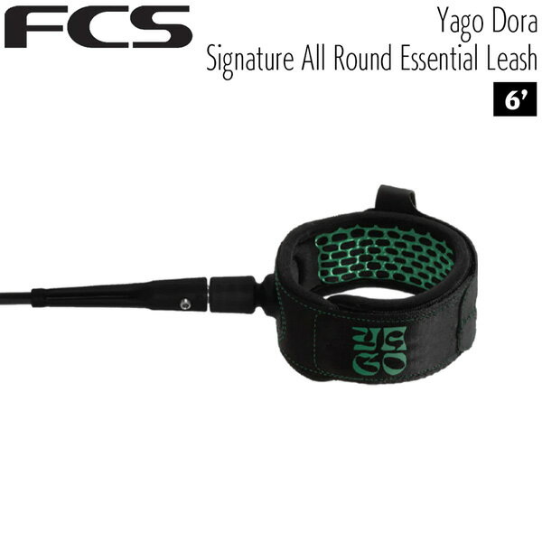 Rakuten - エフシーエス リーシュコードFCS YAGO DORA ESSENTIAL LEASH 6feet x 7mm ALL ROUND BLACK GREEN レギュラー リーシュ ショート用 ヤゴ ドラ シグネチャー