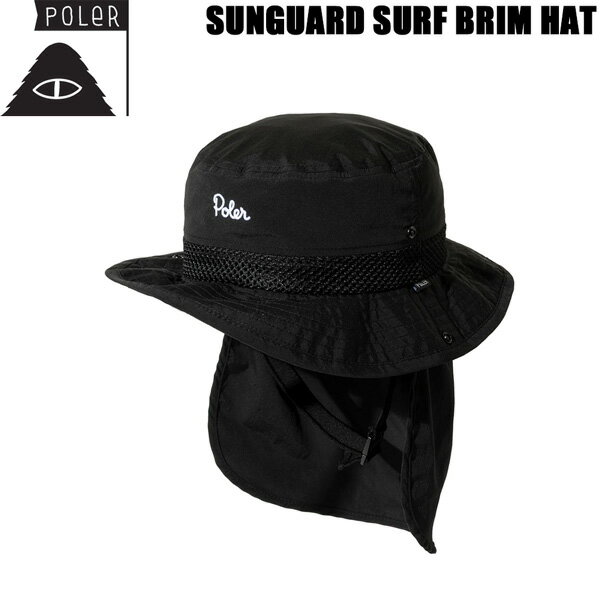 Rakuten - POLER SUNGUARD SURF BRIM HAT ポーラー サーフハット メンズ レディース 帽子 日よけ UV対策 首ガード付き サーフィン 海 アウトドア 釣り フェス 必需品 軽量 正規品