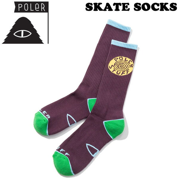 POLER SKATE SOCKS PURPLE ソックス スケートボード 靴下 ポーラー スケートソックス ストリート アパレル メール便配送
