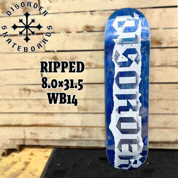 乐天商城 - ディスオーダー デッキ DISORDER DECK RIPPED 8.0×31.5 WB14 BBSプレス ナイジャ スケボー