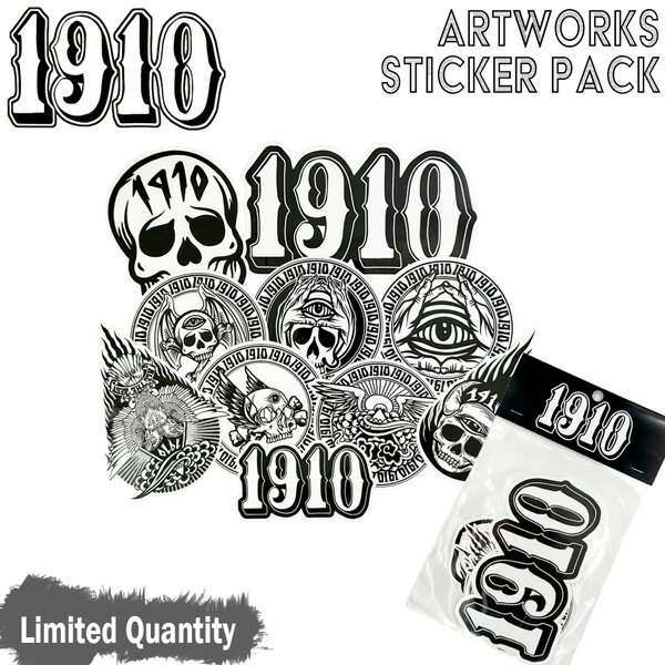 ナインティーンテン 1910 ステッカーパック 10枚 ARTWORKS STICKER PACK ステッカー シール 数量限定 メール便配送