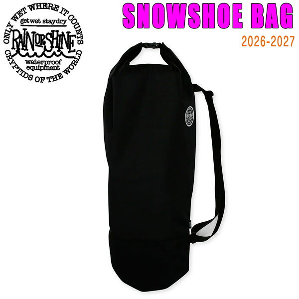 【正規代理店商品】 ●BRAND : RAIN OR SHINE レインオアシャイン ●品名 : SNOWSHOE BAG スノーシュー バッグ ●カラー : BLACK ●サイズ : H795×W400 ●生地 : Polyester 600×900D PVC スノーシューバッグ ATLASやMSR 25inchまでをすっきりと収納 スノーシューをバックパックにそのまま付けるとライディング中にストラップが外れて紛失してしまったり、枝にストラップなどが引っかかって思わぬ事故につながる可能性があります。 スノーシューバッグにしまってからバックパックに取り付けると、そのリスクは低減します。 車のトランクにしまうときにも、スノーシューの刃がトランクルームは他のギアや衣類を傷つける可能性がありますが、このケースに収納しておけばそういった心配もなくなります。 見た目にもすっきりとします。ショルダーストラップ付属で、単体での持ち運びもしやすいです。 26-27 RAIN OR SHINE SNOWSHOE BAG レインオアシャイン スノーシュー バッグ スノーシューケース MSR ATLAS