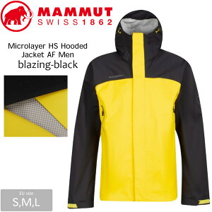 マムート マイクロレイヤー ライト ハードシェル フィーディ ジャケット カラー：1274blazing-black MAMMUT Microlayer HS Hooded Jacket AF Men