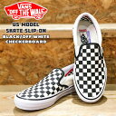 VANS oY SKATE SLIP-ON Xb| Xj[J[ @Y US (CHECKERBOARD) BLACK/OFF WHITE VN0A5FCAAUH