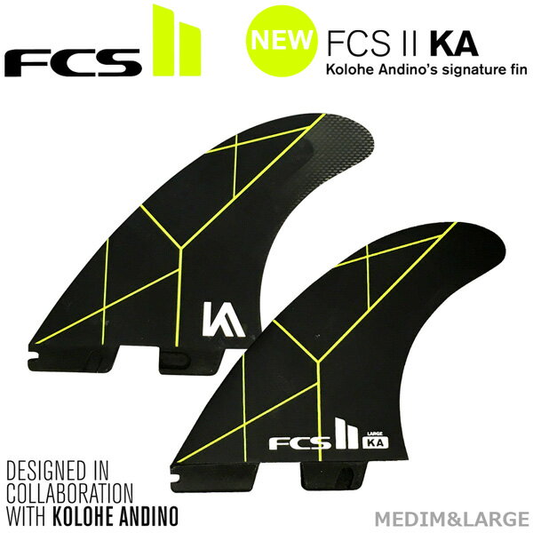 フィン FCS2 FCS エフシーエス KOLOHE ANDINO コロヘ アンディーノ KA PC Tri Retail Fins Black/Acid トライフィン