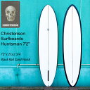 NXe\ nc} CHRISTENSON SURFBOARDS HUNTSMAN 7f2 x 21 x 2 3/4 CLEAR x BLACK RAIL SAND FINISH {Ki