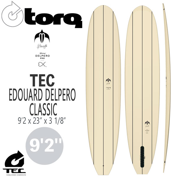 ロングボード サーフィン TORQ トルク TEC DELPERO CLASSIC gold/white SINGLE 9'2''