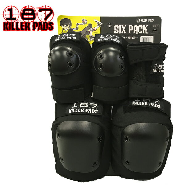 187 KILLER PADS キラーパッド ADULT SIX PACK(ELBOW・KNEE・WRIST) 大人用3点セット SK8 スケート ストリートスポーツ用 ワンエイトセブン あす楽