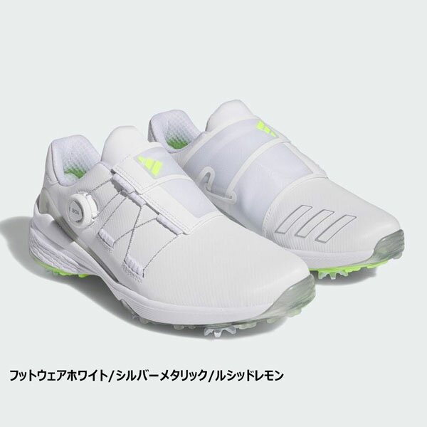 値下げ アディダス adidas ゴルフシューズ ZG23 BOA 男性用 スパイクレス WH/SVフットウェアホワイト/シルバーメタリック/ルシッドレモン