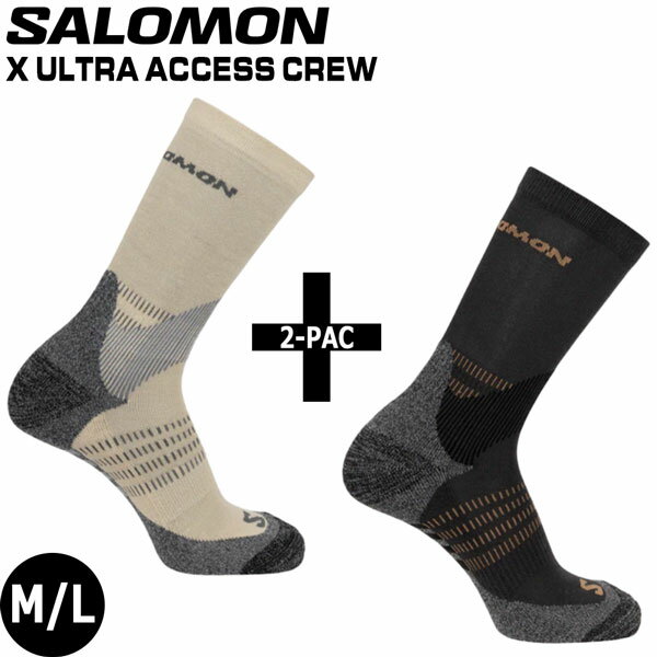 サロモン SALOMON X ULTRA ACCESS CREW 2-PAC EBONY/RAINY DAY ソックス 靴下 2足組