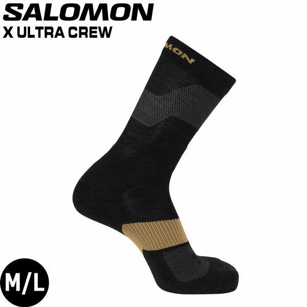 サロモン SALOMON X ULTRA CREW BLACK/KELP ソックス 靴下