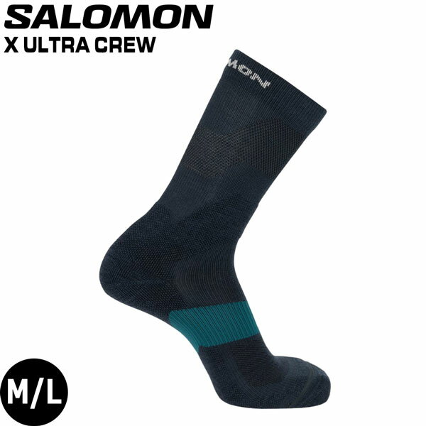 サロモン SALOMON X ULTRA CREW CARBON/STARGAZER/PEARL BLUE ソックス 靴下