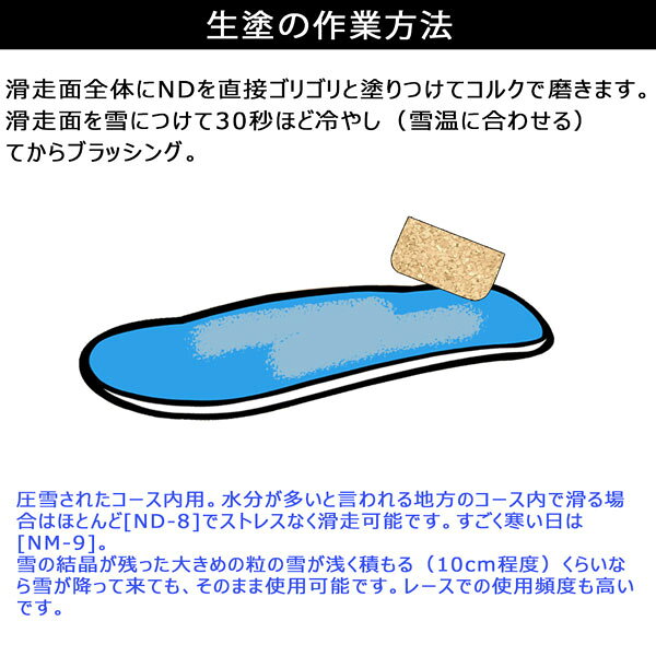スキー スノーボード ワックス KASHIWAX カシワックス ND−8 エヌディ—エイト 100g 圧接されたコース内用 水分の多い雪 3