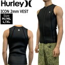 ウェットスーツ ベスト HURLEY ハーレー 24 ICON 2MM VEST フロントジップ 日本規格正規品