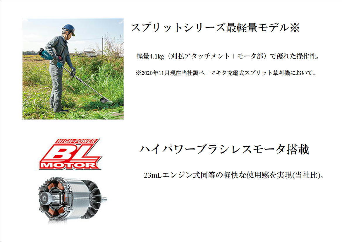 マキタ　MUX18DRGM　充電式スプリット草刈機