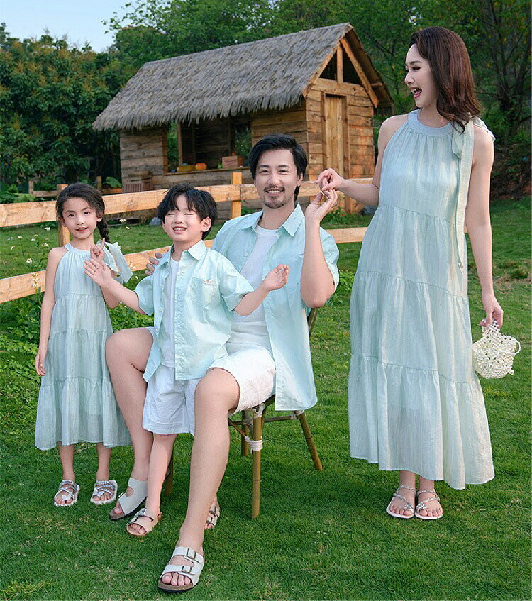 【原産国／製造国: 中国】 .親子 セットのリンクコーデ、親子 ペアルック、親子お揃いTシャツを楽しめる家族服です。母 娘 パパ 息子 女の子 赤ちゃん 子供服 兄弟 姉弟 姉妹 男女 カップル向け。半袖 Tシャツ ワンピース グリーン お揃い服 春 秋 夏 海へ旅行 家族コーデ 母の日 プレゼントにおすすめ。かわいい おしゃれ 人気ランキング セール商品を探す方にもぴったりです。。 指定された配送時間は承っておりません。【AHome】