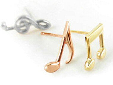 K18 ゴールド ピアス ※片耳販売「 音符 」18K 18金 YG WG PG イエローゴールド ホワイトゴールド ピンクゴールド ギフト プレゼント ＊2505