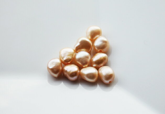 ローズゴールド(染) 淡水パール 「6.5-7～8.5ミリ前後」10個セット フィランテ専用 アレンジパーツ パールパーツ