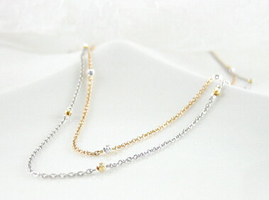 K18 ゴールド ステーション ネックレス「 Carino - カリーノ - 」18K 18金 YG WG PG イエローゴールド ホワイトゴールド ピンクゴー...