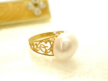 【再販】K18 ゴールド バロックパール リング 「 - メルリッタ - 」18K 18金 YG WG PG イエローゴールド ホワイトゴールド ピンクゴールド...
