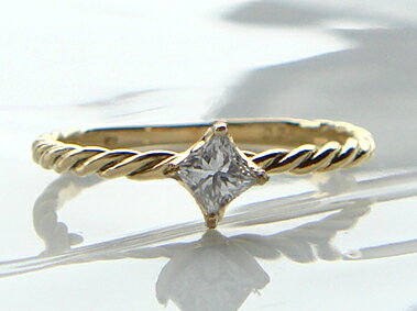 【再販】K18 ゴールド ファンシー ダイヤモンド リング H SIアップ 「コルダ スクエア」プリンセスカット 18K 18金 YG WG PG イエローゴー...