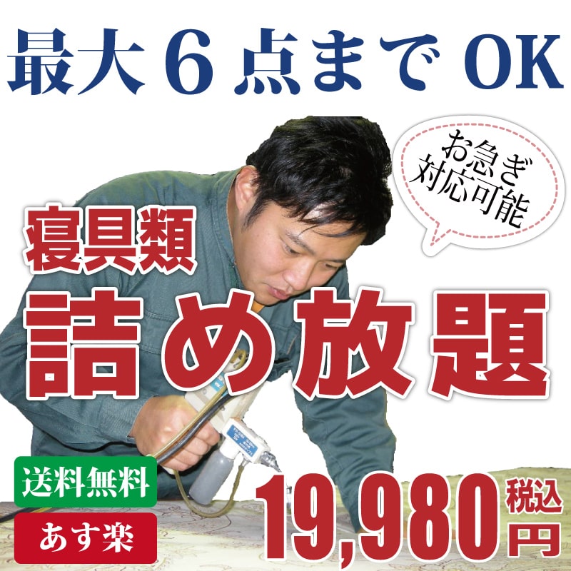 布団クリーニング 詰め放題 ふとんクリーニング 最大6点までOK シングル ダブル 専用袋210cm 大袋サイズ 関東〜九州まで送料無料 羽毛布団OK 布団丸洗い 詰め放題パック 毛布・枕・座布団も ま…