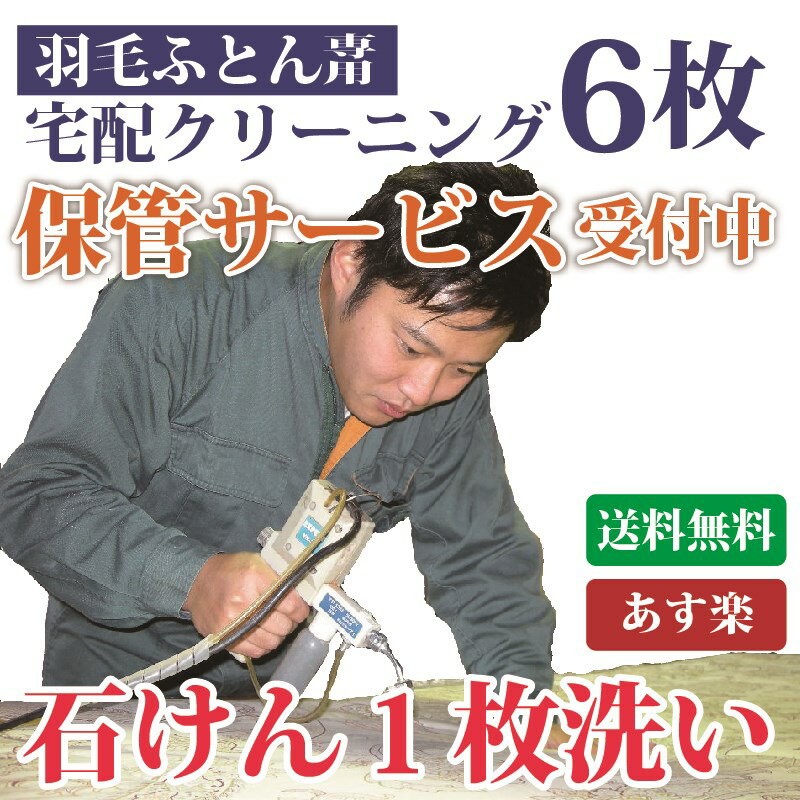 羽毛布団クリーニング 6枚セット 羽毛掛け布団専用 シングル ダブル 布団収納袋に入れてお届け 布団丸洗い【送料無料※一部地域除く】