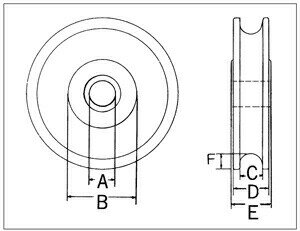 スリーエッチ/HHH K-200 強力型滑車用交換部品　シーブ（替車輪） 2