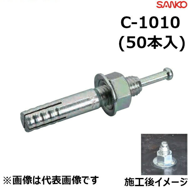【ポイント10倍！11/27(木)1時59分まで】サンコーテクノ C-1010 オールアンカー ♂M10×全長100mm （50本..