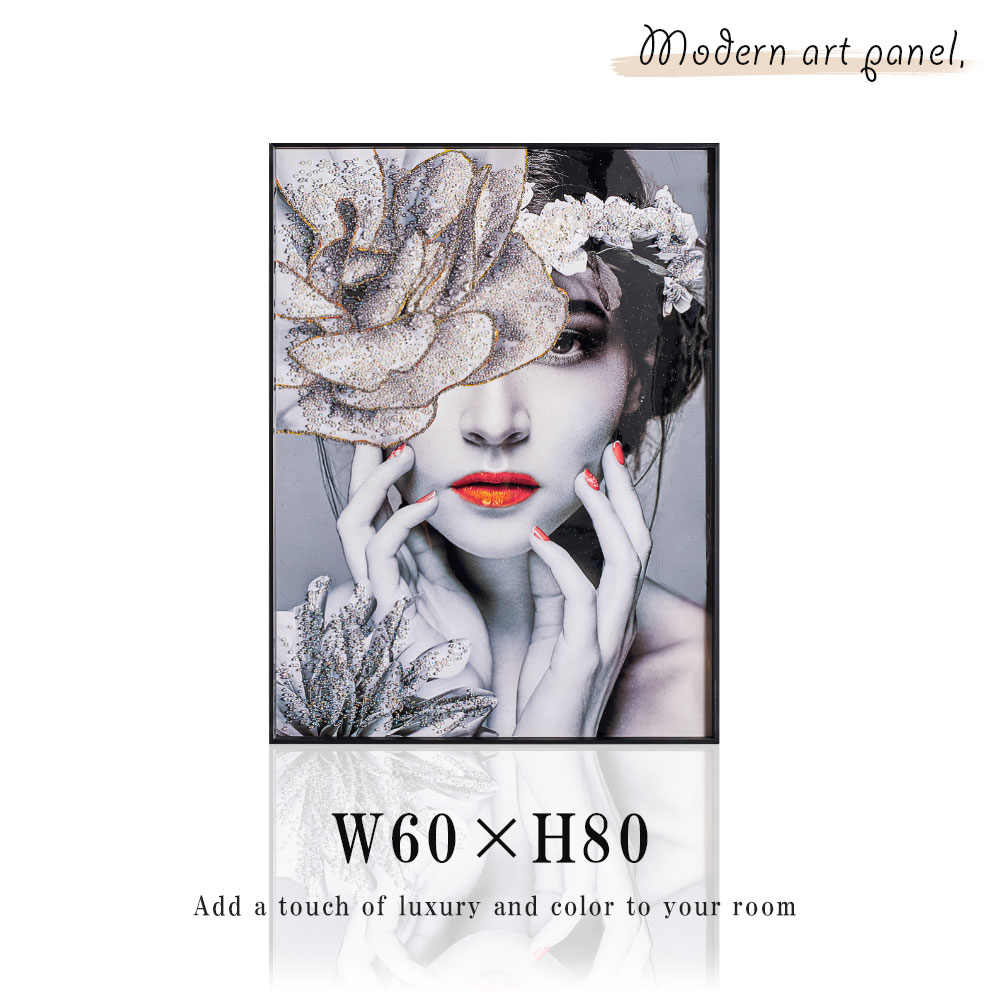 アートポスター フレーム付 アートパネル 60×80cm ポスター 絵 アート おしゃれ 大きい A1サイズ モダン 高級 水晶絵 アートフレーム リビング 玄関 プレゼント インテリア 雑貨 ブラックフレーム 女性