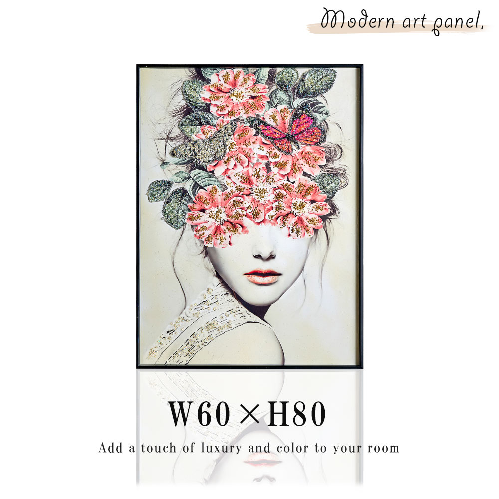 アートパネル アートポスター おしゃれ 大きい A1サイズ モダン 高級 水晶絵 フレーム付 60×80cm ポスター 絵 アートアートフレーム リビング 玄関 プレゼント 女 インテリア 雑貨 ブラックフレーム 女性 アメリカ 花