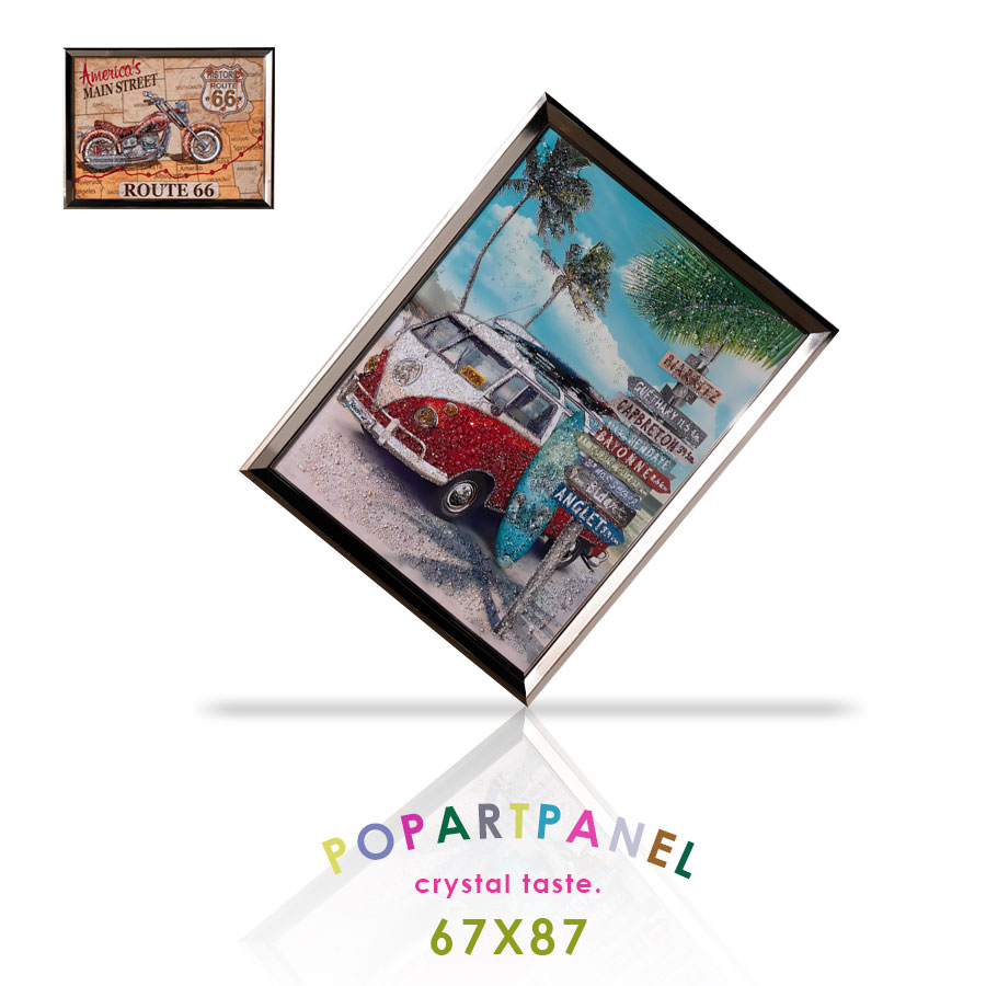 Rakuten - 5日限定10％offクーポン ポスター アート 水晶絵調 アートポスター アートパネル フレーム付き 55×55cm バイク 車 絵 壁掛け アートフレーム 絵画 額付き ポップ かっこいい キレイ モダン おしゃれ デコレーション デコレーションポスター 映える