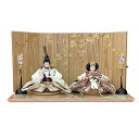 雛人形 コンパクト 白 金 ひな人形 親王飾り 天然木 桜柄 おしゃれ お雛様 親王 モダン 初節句 ひな祭り 雪洞 2025