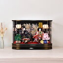 雛人形 お祝い ケース入り コンパクト ひな人形 六角ケース おしゃれ お雛様 黒 桜 親王飾り かわいい 電気付 2025