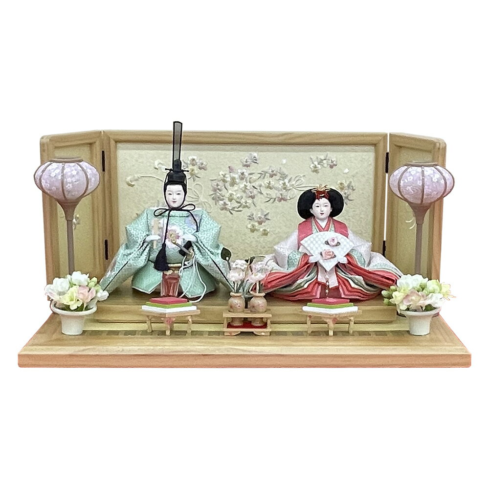 雛人形 お祝い ひな人形 平飾り 親王飾り 2人飾り 二人飾り 浅緑 木目 おしゃれ かわいい 可愛い モダン ひな祭り かわいい ひな おひな様 人形 2026